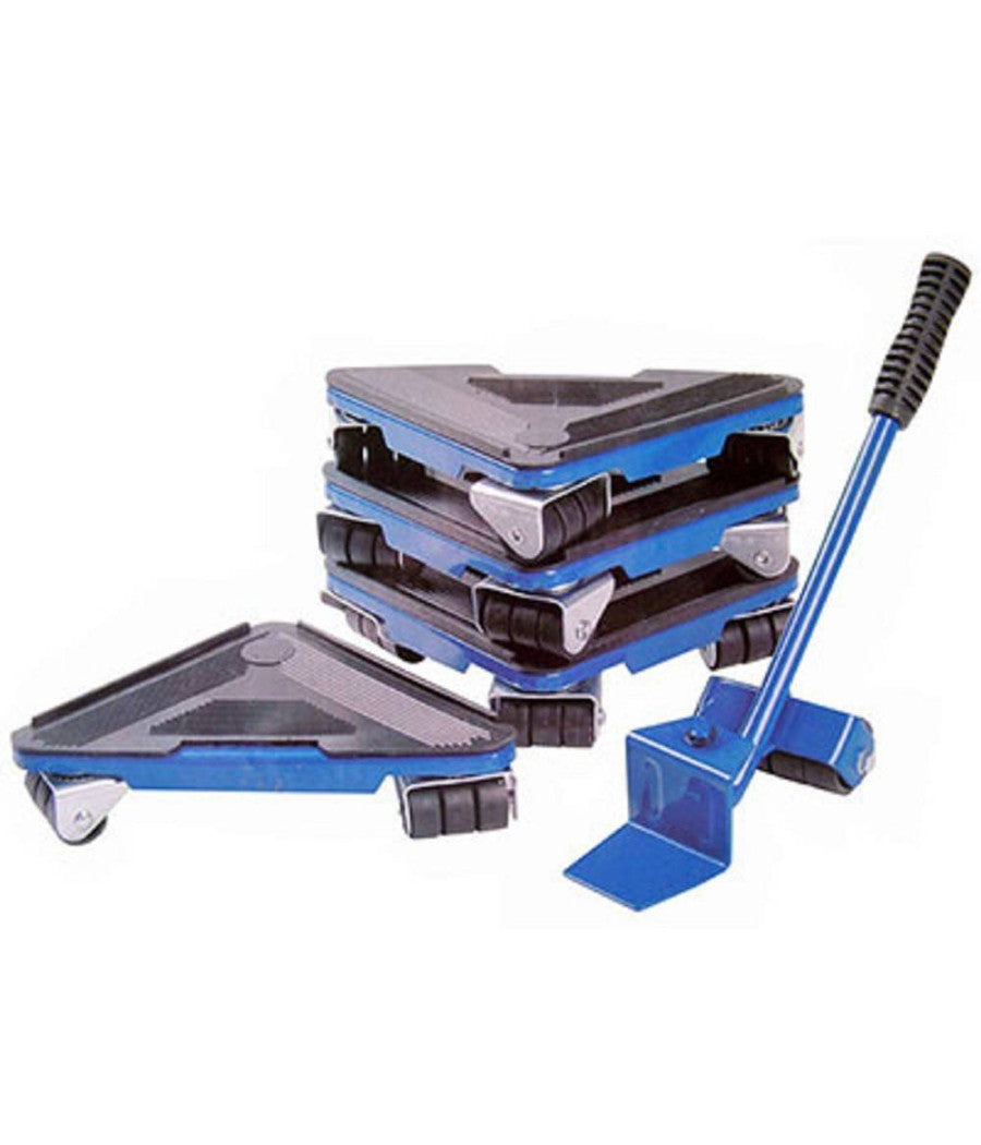 Sollevatore Mobili Pesi Leva A Rullo 4 Basi Con Ruote Per Trasporti Traslochi         
