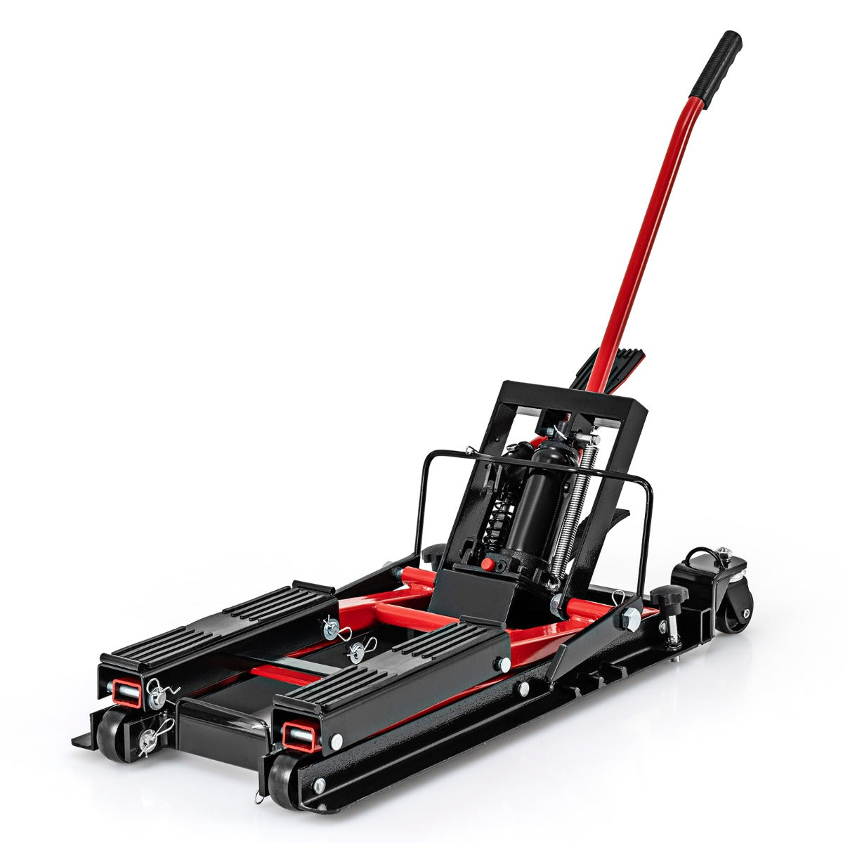 Sollevatore idraulico per motociclette con piattaforma regolabile in altezza a 3 livelli-Cric per motociclette portata 680kg Rosso