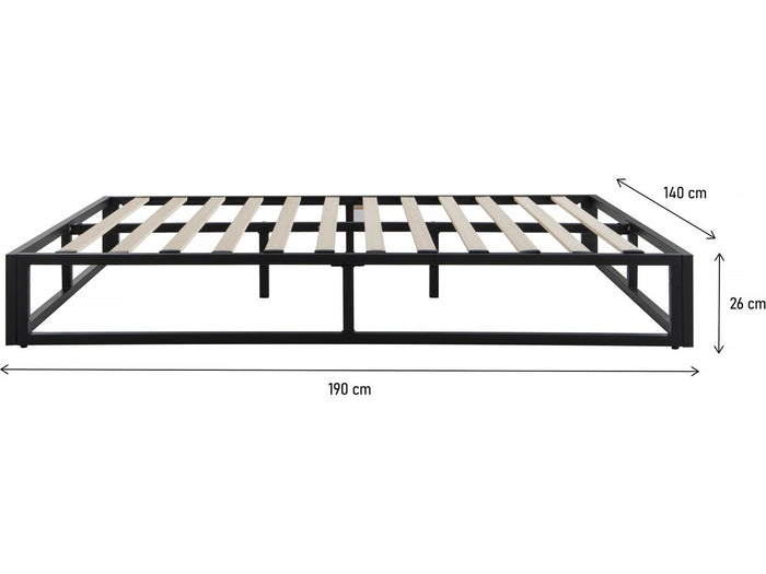 Struttura letto in metallo 140 x 190 cm - Nero