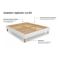 Pacchetto letto completo - Materasso 200x200cm + Box spring con doghe (kit) + 2 cuscini + Piumino - Privilège