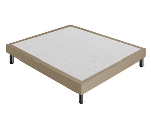 Letto Sommier Matrimoniale 160x200 Beige Rivestito - Resistente fino a 120 Kg per Persona