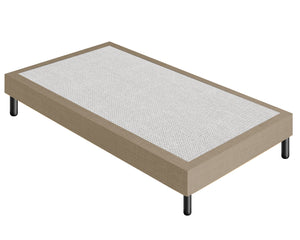 Letto Sommier Piazza e Mezza 140x200 Beige Rivestito - Resistente fino a 120 Kg per Persona