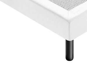 Letto Sommier Singolo 90x200 Bianco Rivestito - Resistente fino a 120 Kg per Persona