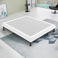 Letto Sommier Matrimoniale 160x200 Bianco Rivestito - Resistente fino a 120 Kg per Persona