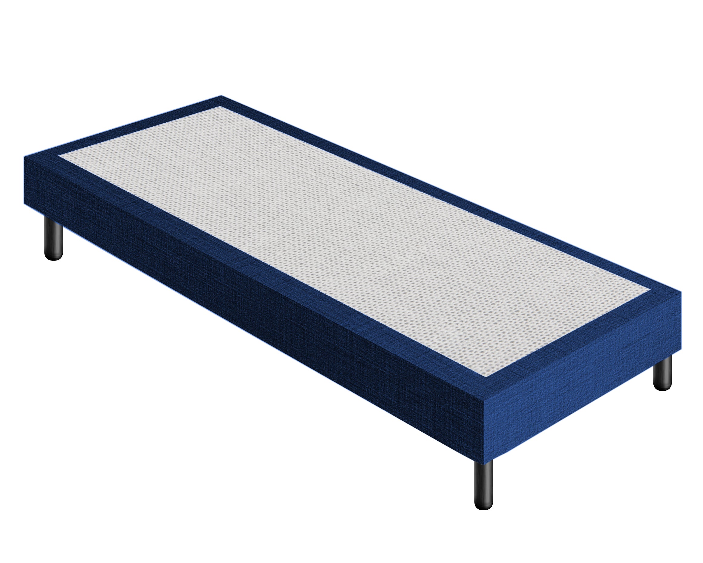 Letto Sommier Singolo 80x190 Blu Rivestito - Resistente fino a 120 Kg per Persona