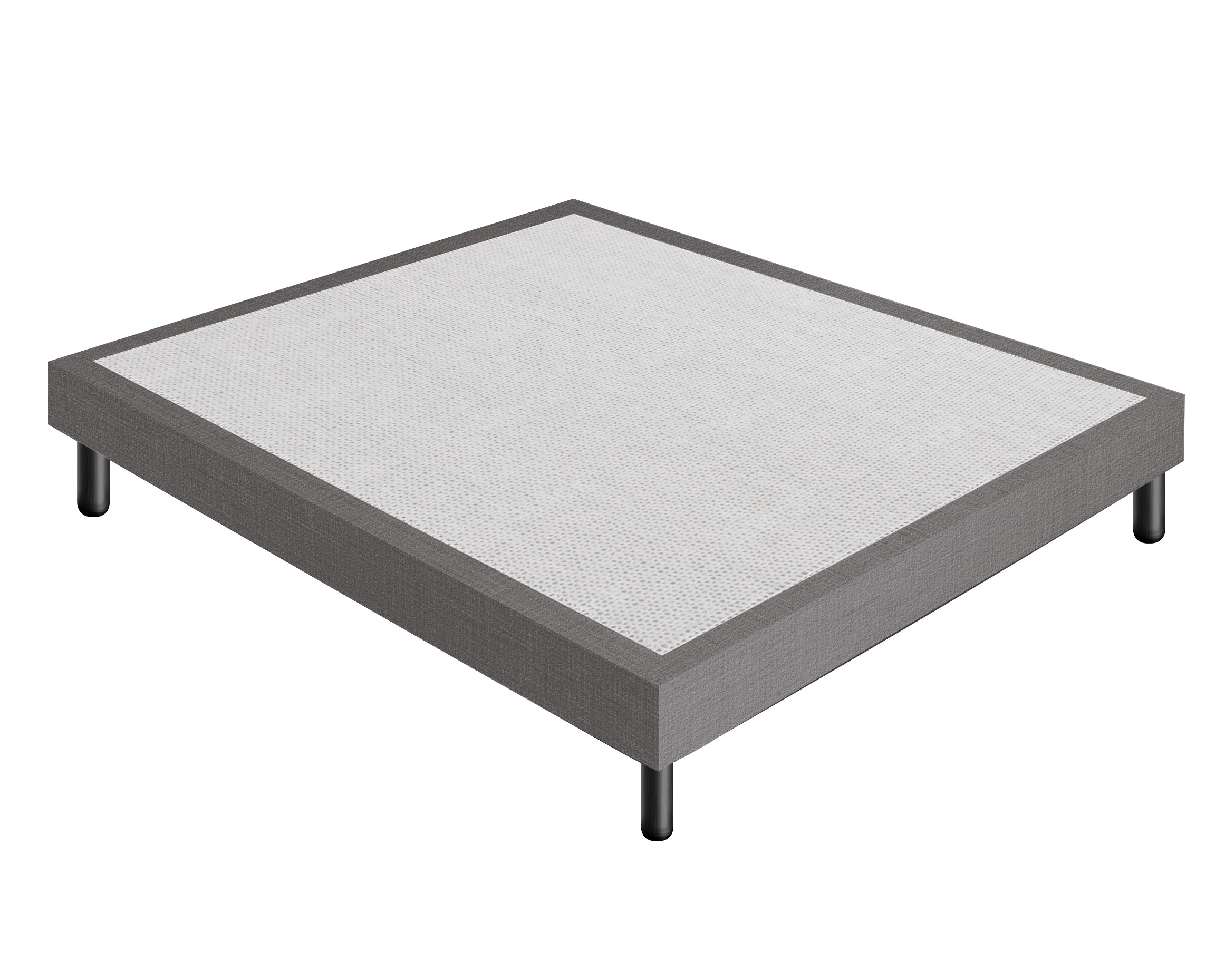 Letto Sommier Matrimoniale 180x200 Grigio Rivestito - Resistente fino a 120 Kg per Persona