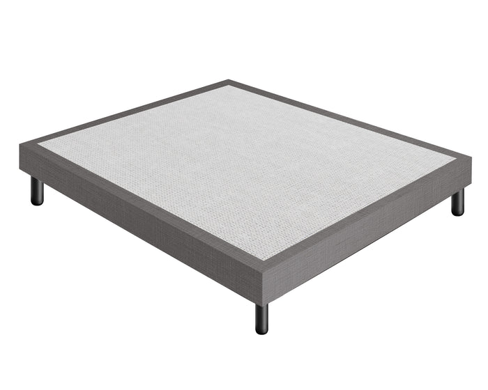 Letto Sommier Matrimoniale 160x200 Grigio Rivestito - Resistente fino a 120 Kg per Persona