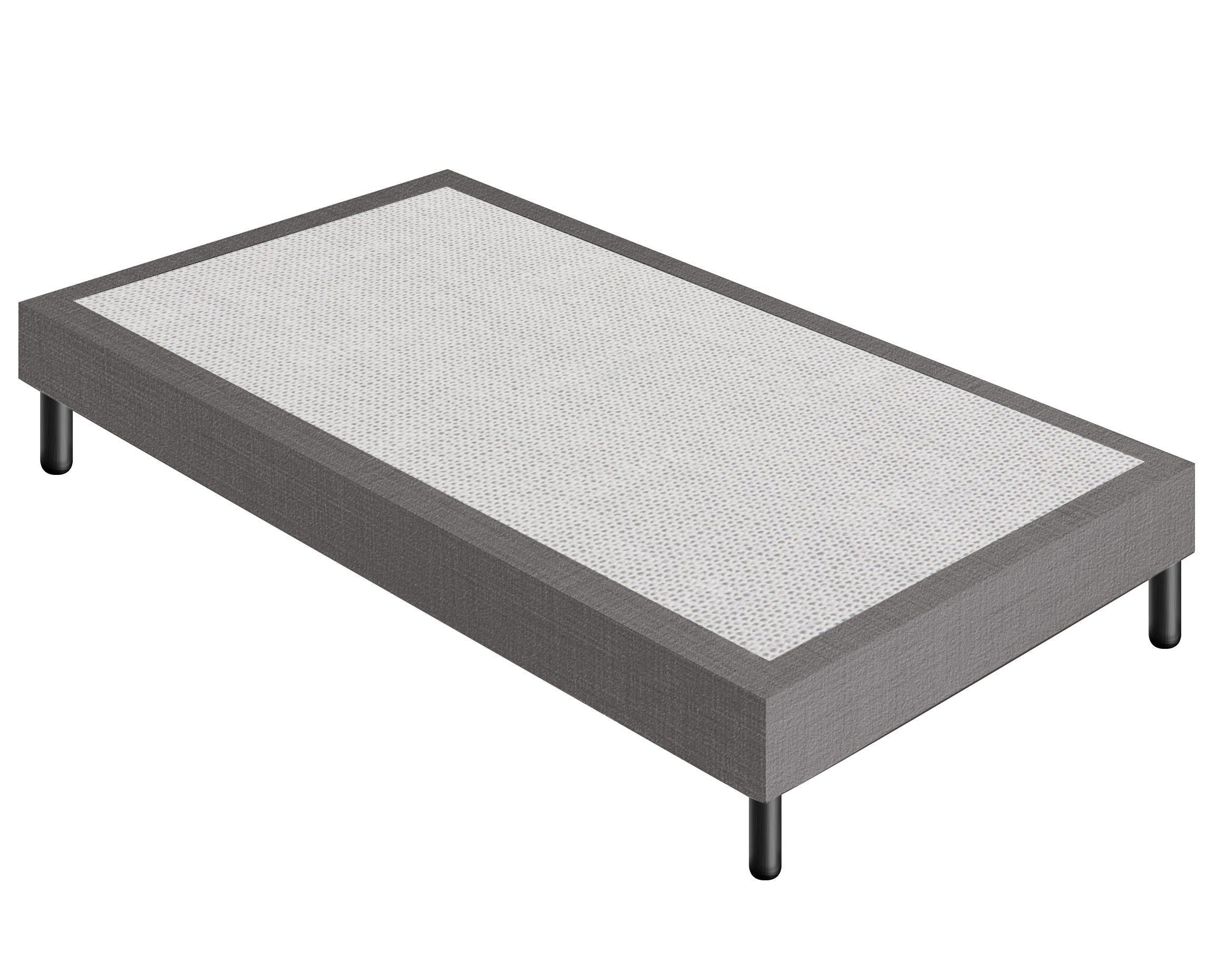 Letto Sommier Piazza e Mezza 120x190 Grigio Rivestito - Resistente fino a 120 Kg per Persona