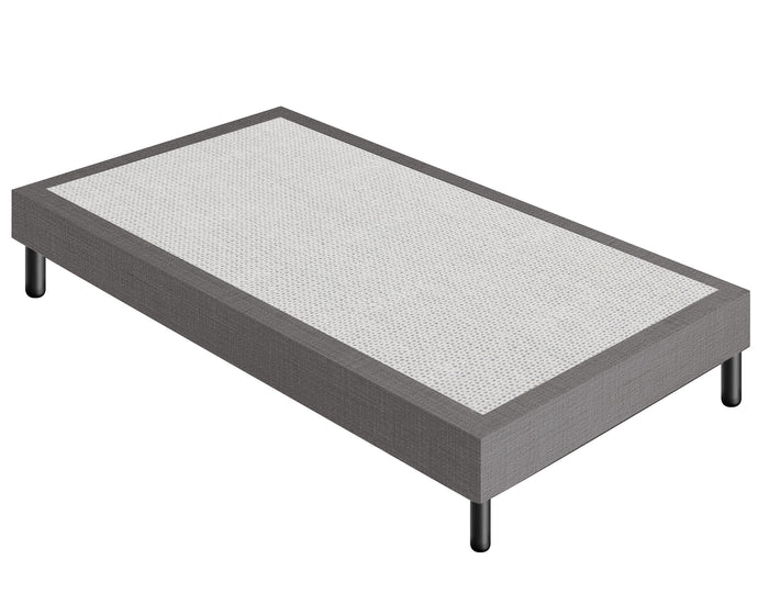 Letto Sommier Piazza e Mezza 140x200 Grigio Rivestito - Resistente fino a 120 Kg per Persona