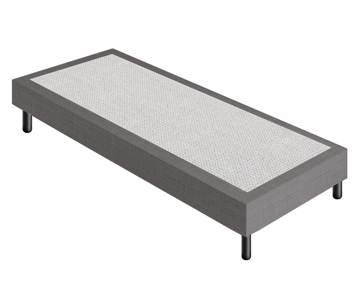 Letto Sommier Singolo 90x200 Grigio Rivestito - Resistente fino a 120 Kg per Persona