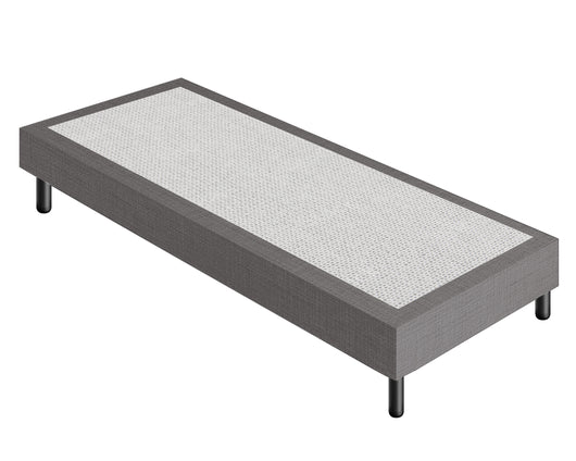 Letto Sommier Singolo 90x190 Grigio Rivestito - Resistente fino a 120 Kg per Persona