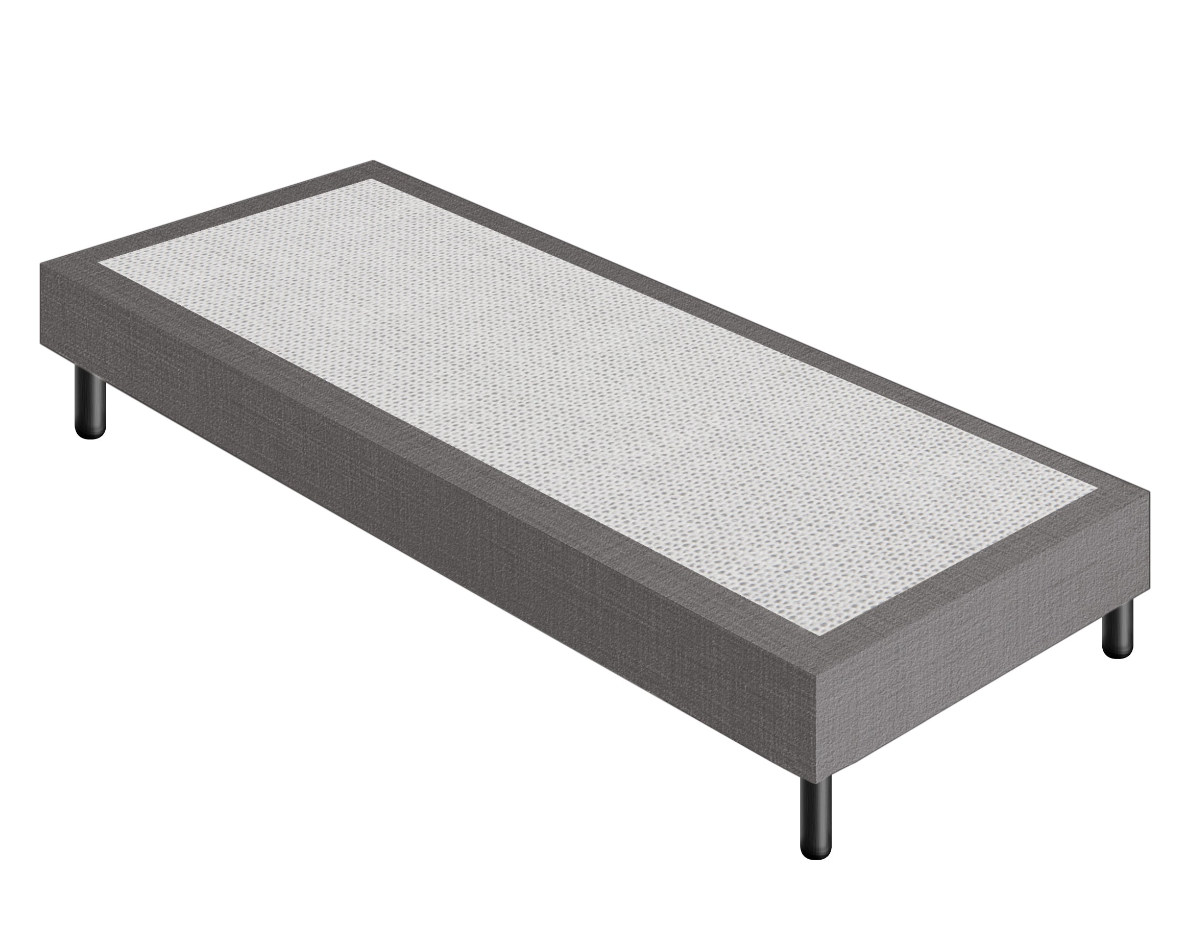 Letto Sommier Singolo 90x200 Grigio Rivestito - Resistente fino a 120 Kg per Persona