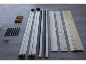 Letto Sommier Matrimoniale 160x200 Rivestito - Resistente fino a 120 Kg per Persona – IGNIFUGO Classe 1M – Colore Grigio