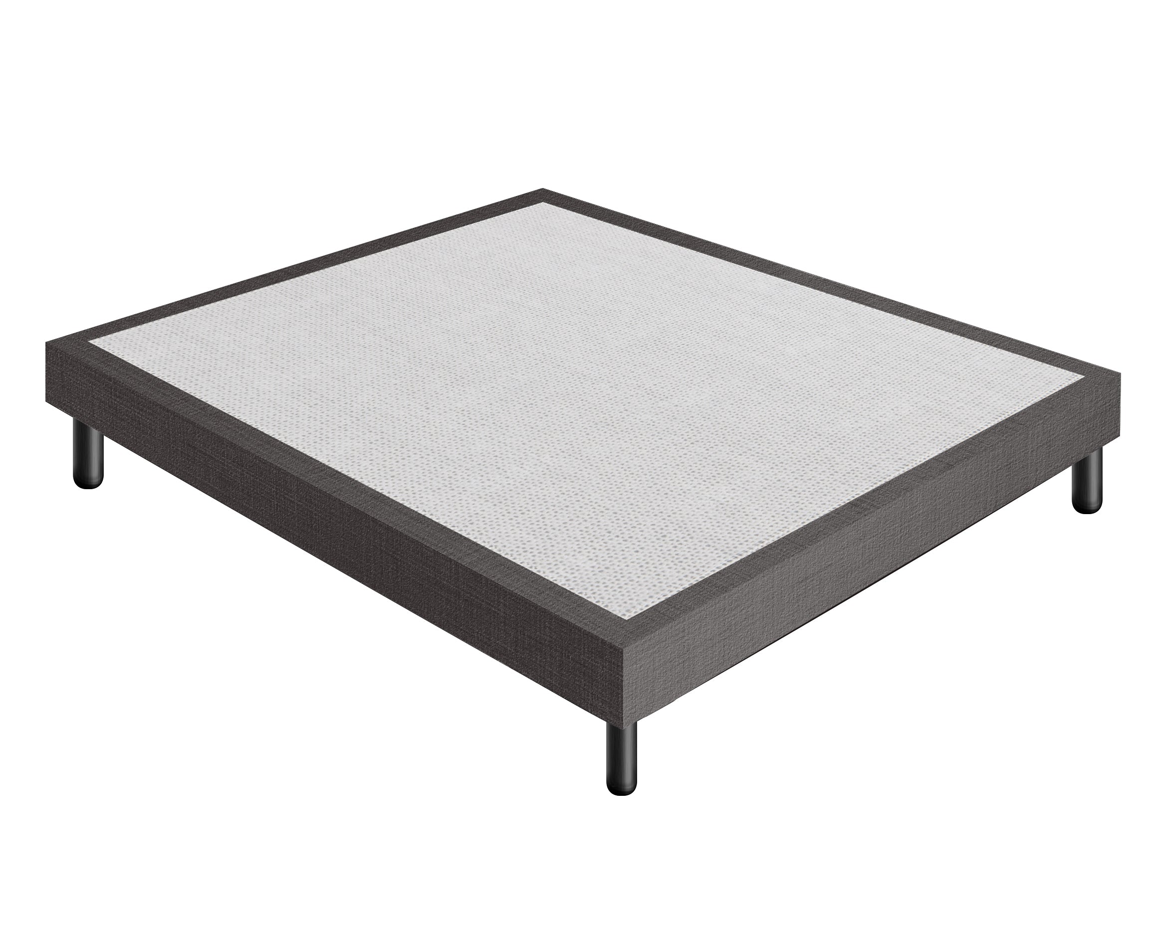 Letto Sommier Singolo 90x190 Grigio Scuro Rivestito - Resistente fino a 120 Kg per Persona
