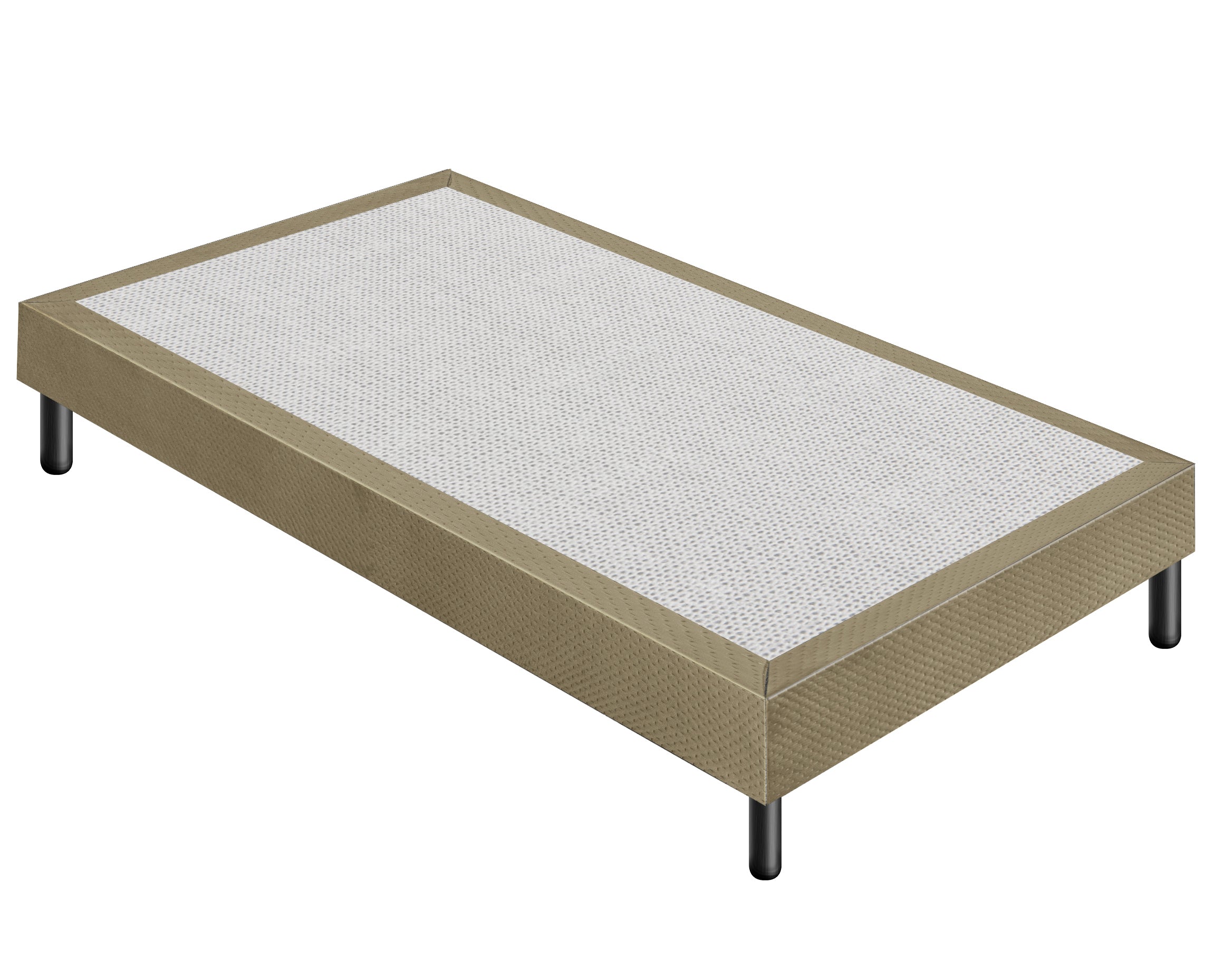 Letto Sommier Piazza e Mezza 120x190 Tortora Rivestito - Resistente fino a 120 Kg per Persona