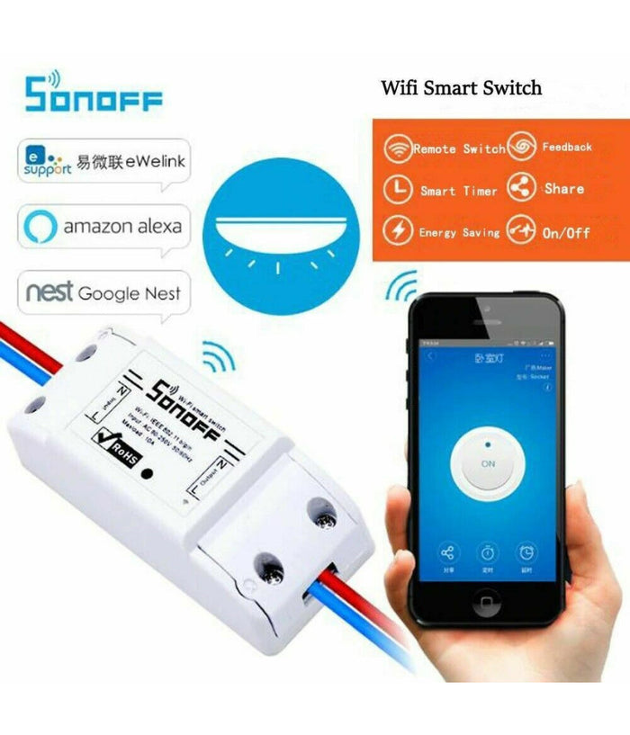 Sonoff Basic Interruttore Domotica Wifi Smart Switch Per App Alexa Google Home         