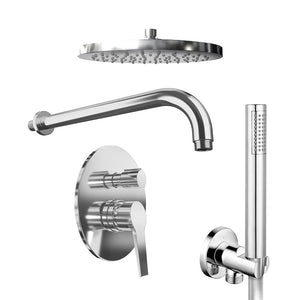 Set doccia cromato - Miscelatore incasso 2 vie Sophia, braccio 30cm, soffione 20cm e doccino