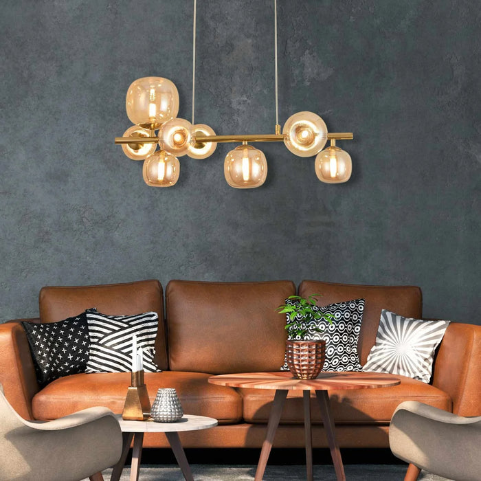 LÚZETE - SOSPENSIONE 8 LUCI FERRO ORO NICOLETTA