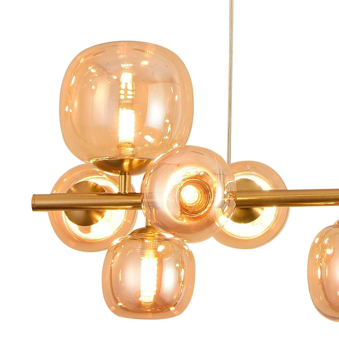 LÚZETE - SOSPENSIONE 8 LUCI FERRO ORO NICOLETTA