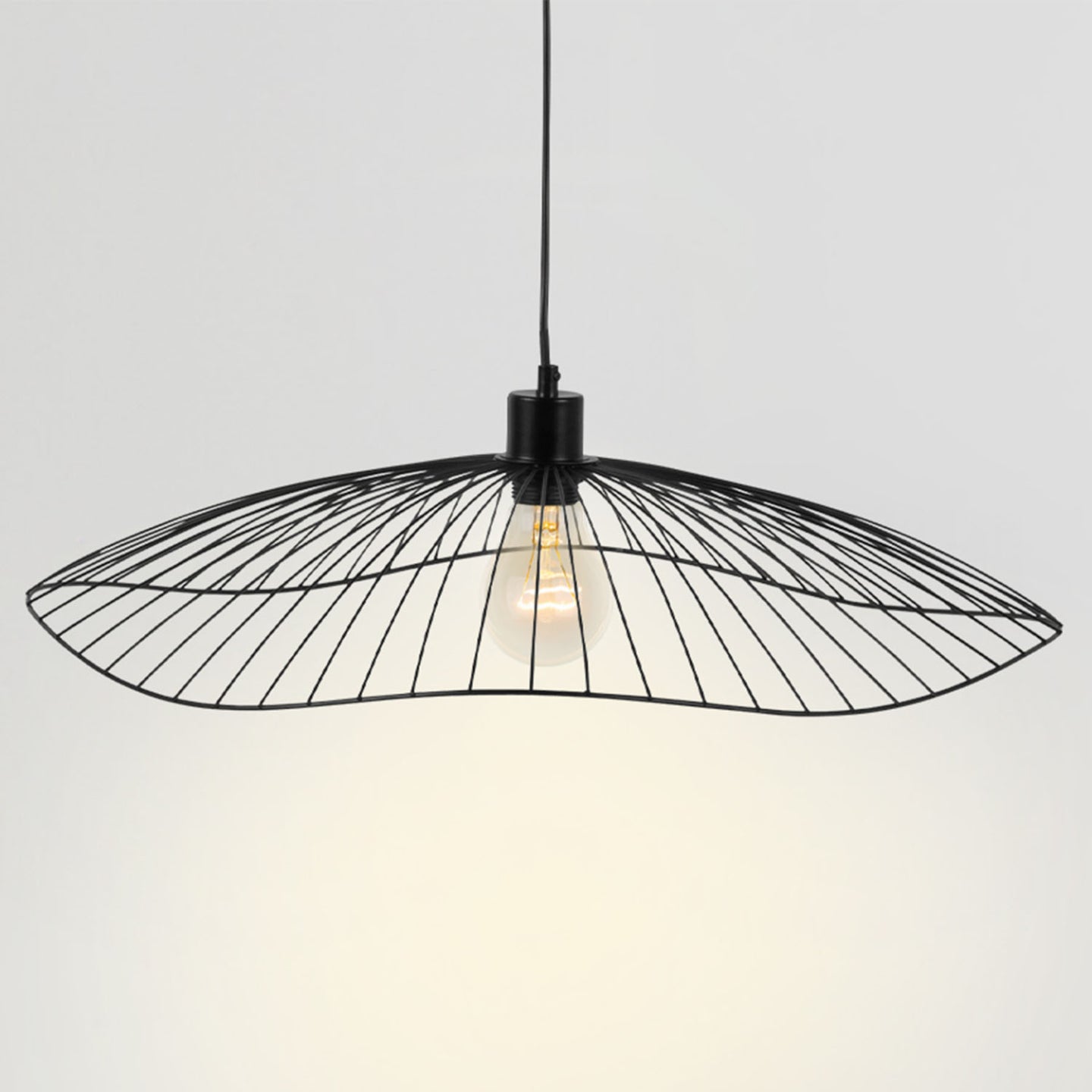 IDMarket - Sospensione in filo metallico nero, diametro 60 cm