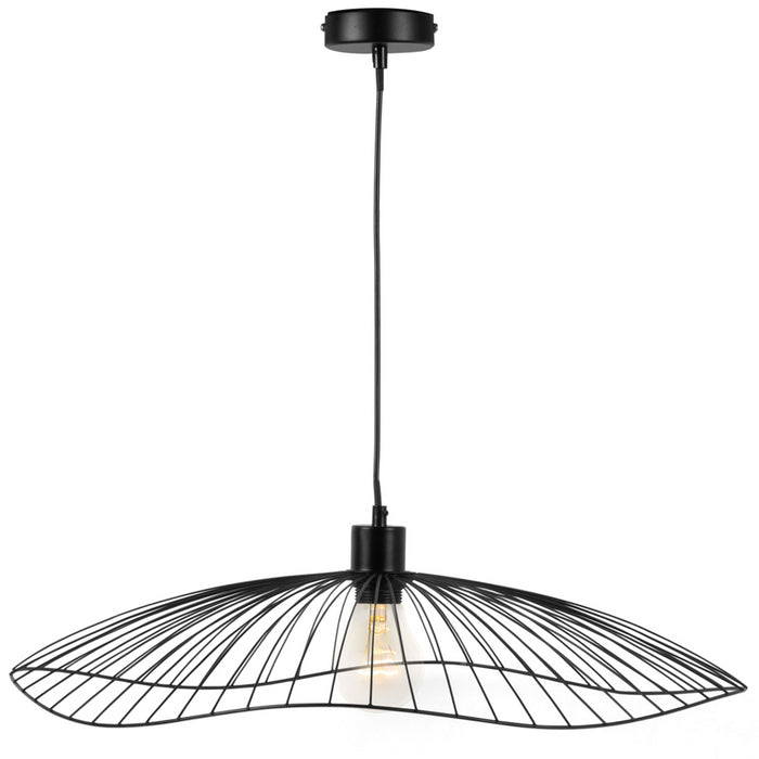 IDMarket - Sospensione in filo metallico nero, diametro 60 cm