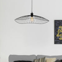 IDMarket - Sospensione in filo metallico nero, diametro 60 cm