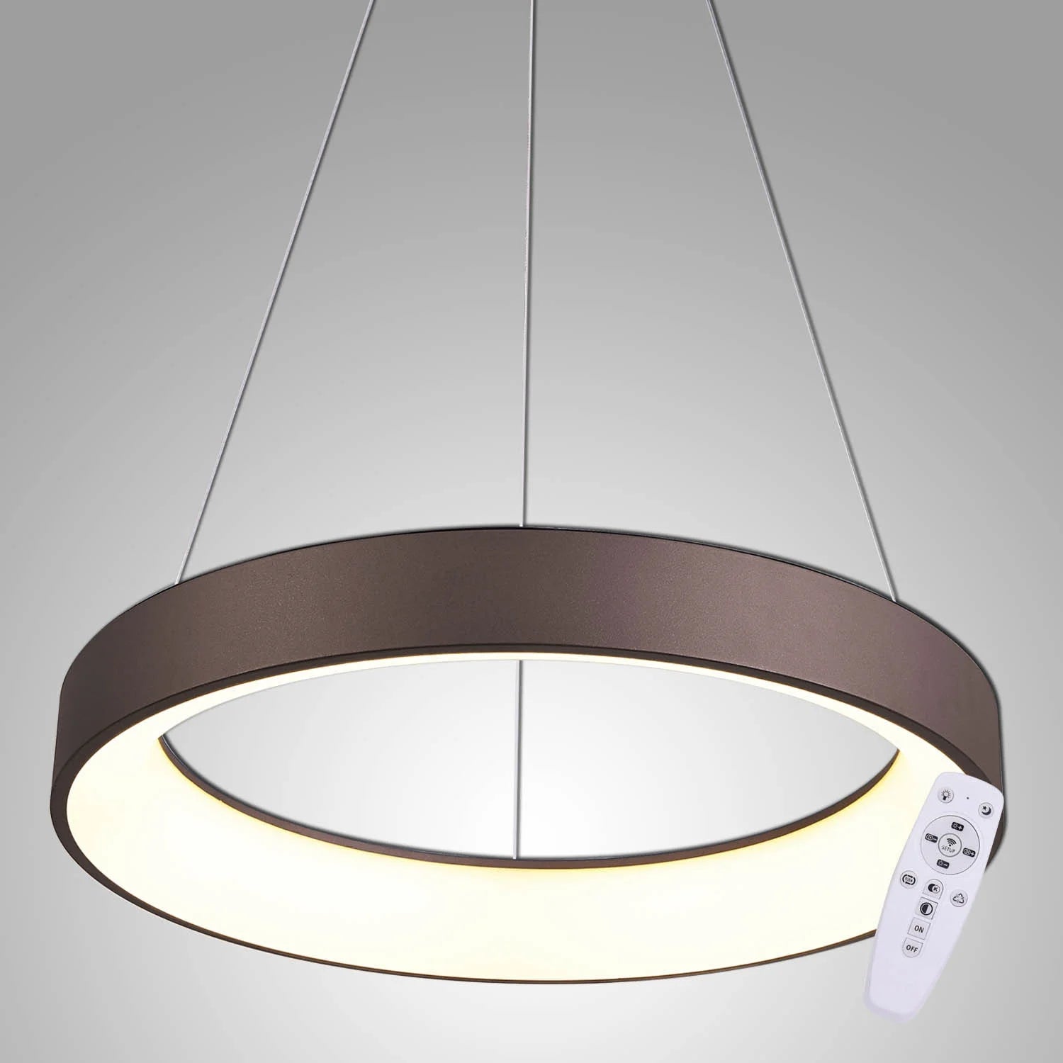 LÚZETE - SOSPENSIONE LED POWELL 50W REGOLABILE CAFFÈ