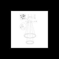 Lampada a Sospensione LED Palau 108W 3000K Dimmerabile Ø60 e Ø40 cm Argento - Due anelli in Metallo e Metacrilato