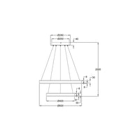 Lampada a Sospensione LED Palau 108W 3000K Dimmerabile Ø60 e Ø40 cm Argento - Due anelli in Metallo e Metacrilato
