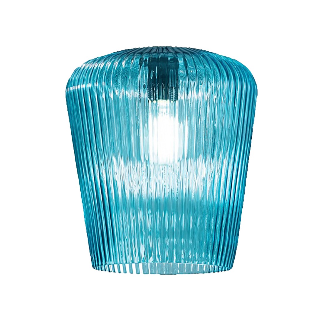 Sospensione vetro blu gea luce numa bt3 bl e27 led lampada soffitto decentramento moderna, finitura metallo bianco