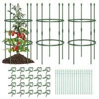 Sostegni per pomodori da giardino 3 pezzi, Supporti per piante alti 102cm per rampicanti piante in vaso Verde-Scaffali per piante
