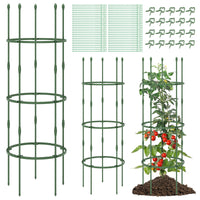 Sostegni per pomodori da giardino 3 pezzi, Supporti per piante alti 154cm per rampicanti piante in vaso Verde-Scaffali per piante