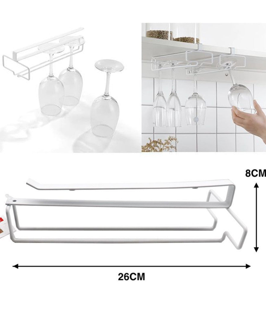 Sottoripiano Sotto Ripiano Con Gancio Appendi Bicchieri Attrezzi Per Cucina 26x8         