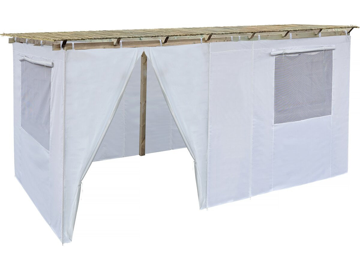 Sukkah in legno 3 x 5 m con tessuto - Kosher lemaehadrin - Skhah Non incluso