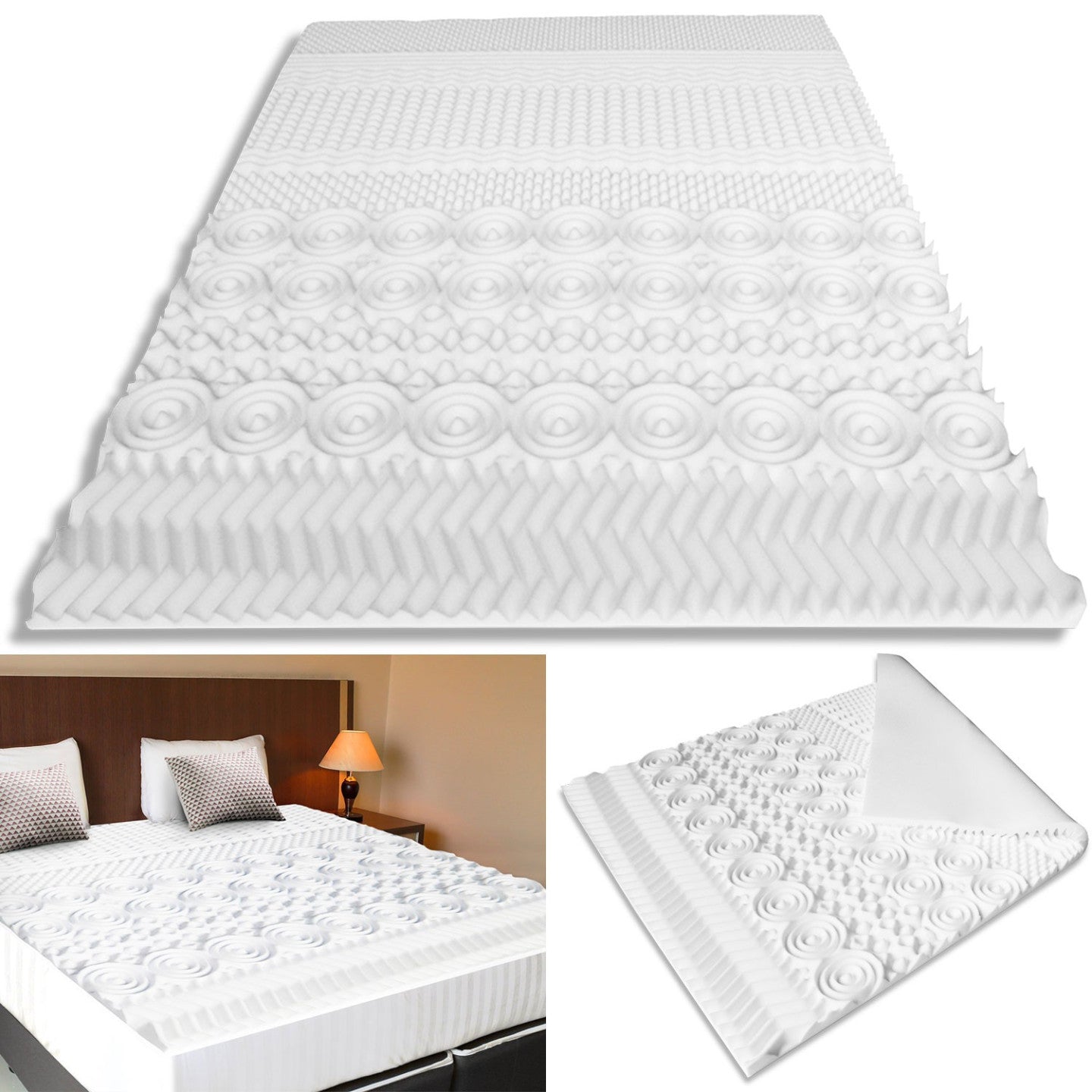 IDMarket - Sovramaterasso 140x190 cm in memory foam 10 zone ELIAS