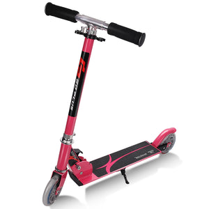 Monopattino a 2 ruote lampeggianti per bambini con musica altezza regolabile, Monopattino in alluminio Rosa-Monopattini