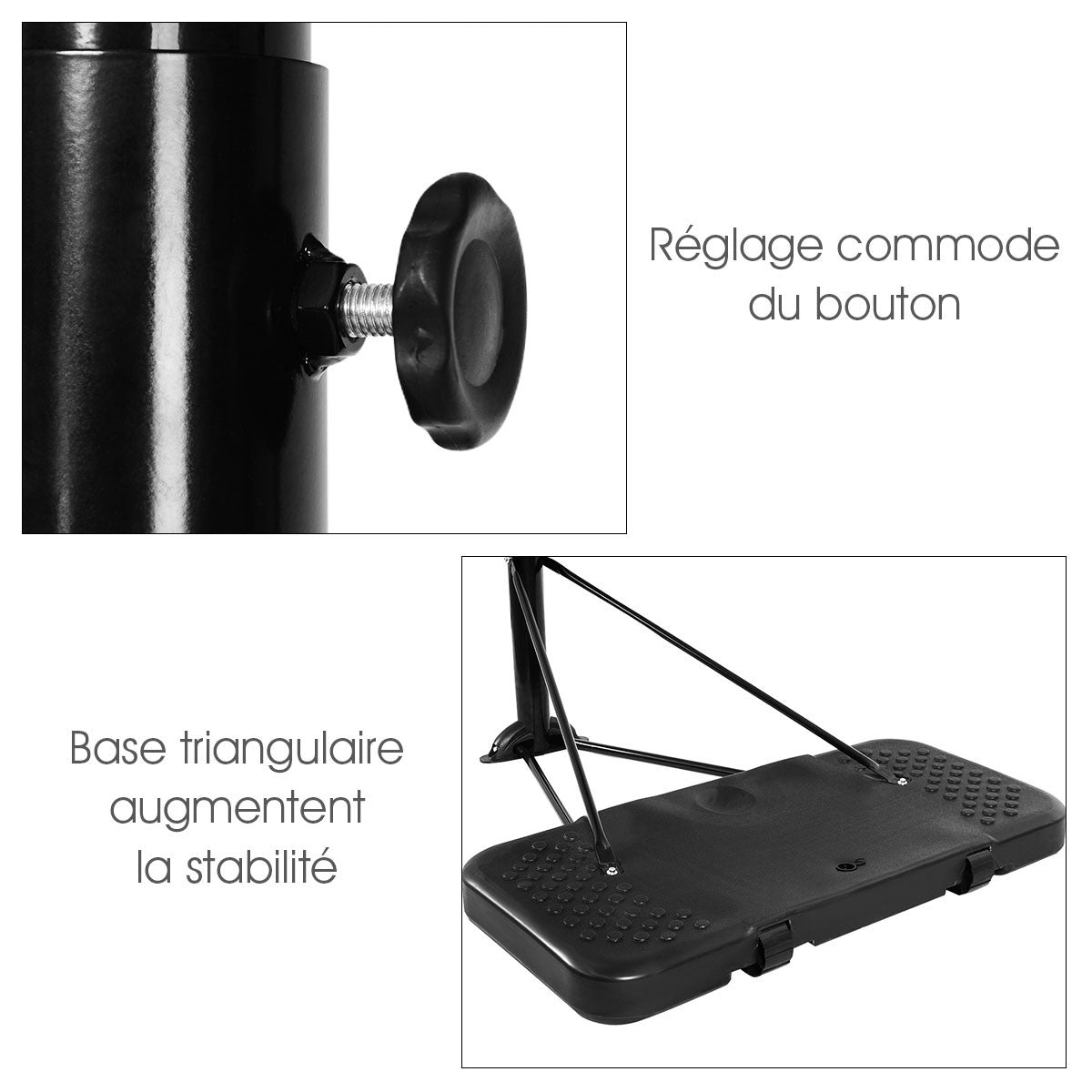 Canestro da basket su supporto mobile regolabile con ruote altezza 220-305 cm 20_0000866