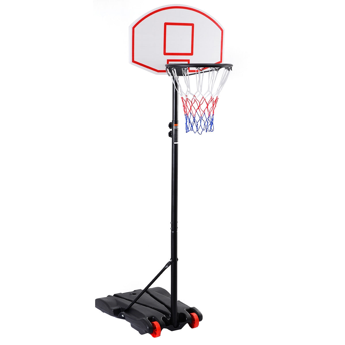 Canestro da basket con ruote altezza regolabile-Canestro portatile con supporto da esterno 1,79-2,08m