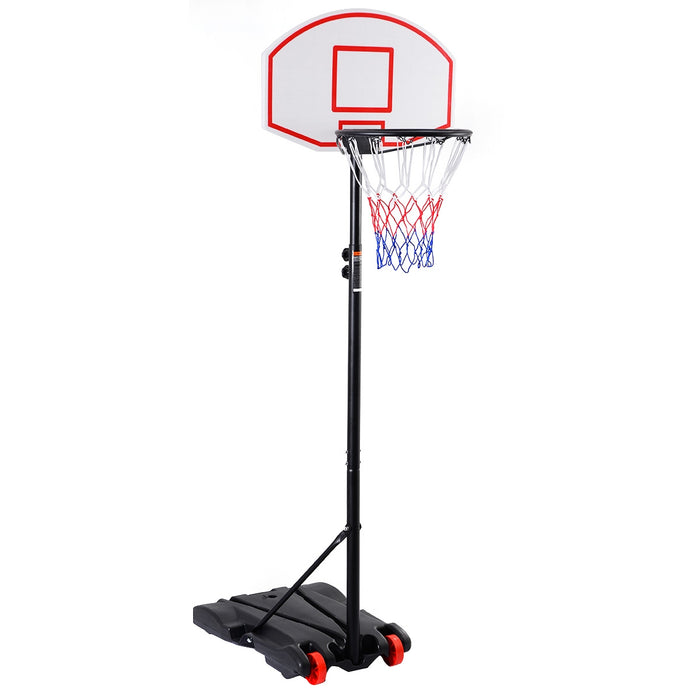 Canestro da basket con ruote altezza regolabile-Canestro portatile con supporto da esterno 1,79-2,08m