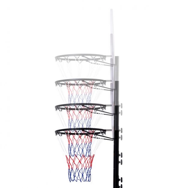 Canestro da basket portatile regolabile altezza 1,78 m 2,08 m in pe e telaio in acciaio base 74 x 55 x 13 cm riempibile 20_0008970