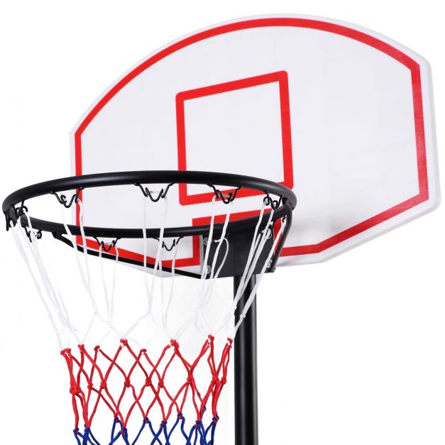 Canestro da basket portatile regolabile altezza 1,78 m 2,08 m in pe e telaio in acciaio base 74 x 55 x 13 cm riempibile 20_0008970