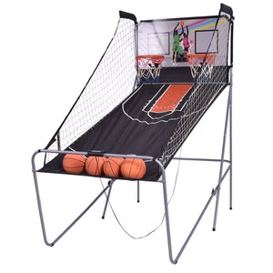 Macchina da pallacanestro elettronico, Canestro da Basket gioco pieghevole 202x107x205cm Grigio-Giocattoli sportivi