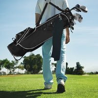 Sacca da golf stand tessuto in poliestere borsa da golf con cavalletto con manici e tracolla Nero-Golf