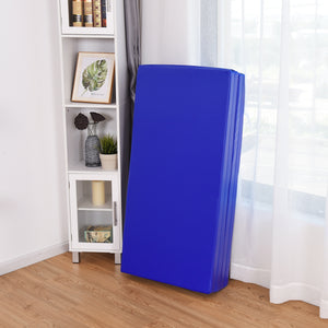 Tappetino da ginnastica con 2 maniglie e 4 pannelli, Materassino pieghevole per yoga fitness allenamento Blu-Tappetini ginnastica e yoga