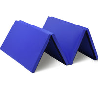 Tappetino da ginnastica con 2 maniglie e 4 pannelli, Materassino pieghevole per yoga fitness allenamento Blu-Tappetini ginnastica e yoga