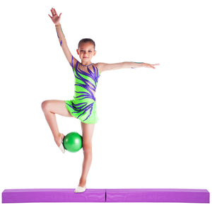 Trave da ginnastica 117cm, Trave di equilibrio con chiusura in velcro Viola-Sbarre e travi da ginnastica