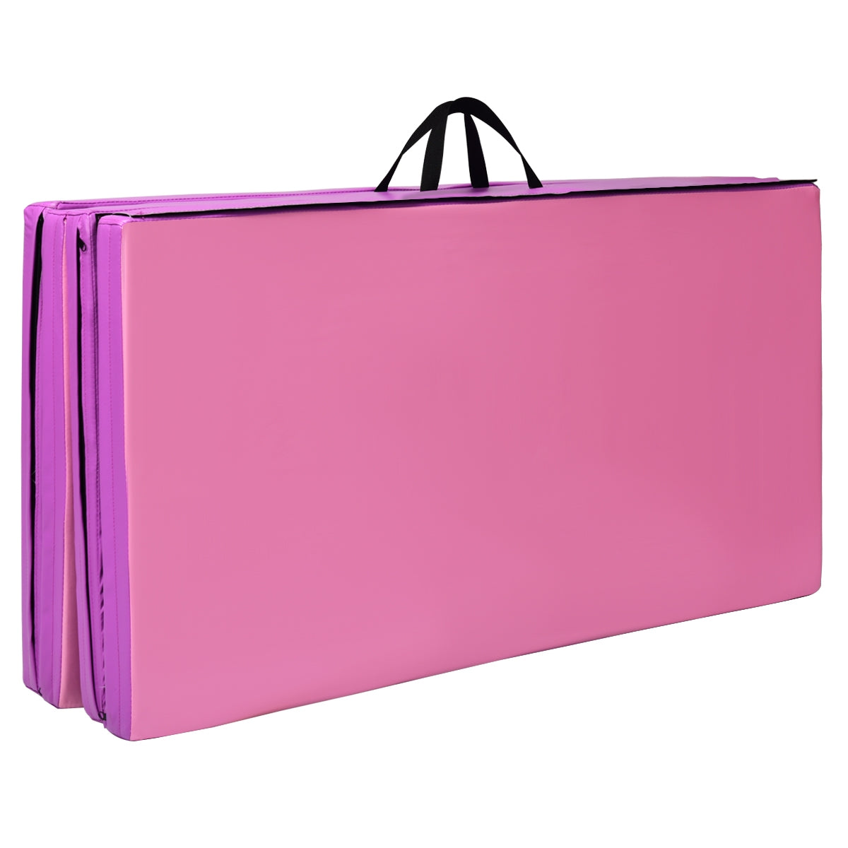 Tappetino da ginnastica a casa, Materassino pieghevole con 2 maniglie e 4 pannelli, Rosa-Tappetini ginnastica e yoga