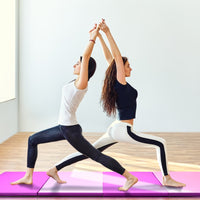 Tappetino da ginnastica a casa, Materassino pieghevole con 2 maniglie e 4 pannelli, Rosa-Tappetini ginnastica e yoga