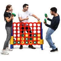Forza 4 gigante per bambini e adulti, Gioco da interno ed esterno alto 104 cm con 42 pedine e barra, Blu-Giochi su prato