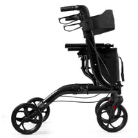 Deambulatore pieghevole a 4 ruote altezza regolabile 82-945 cm comodo sicuro design moderno in alluminio nero 20_0011684